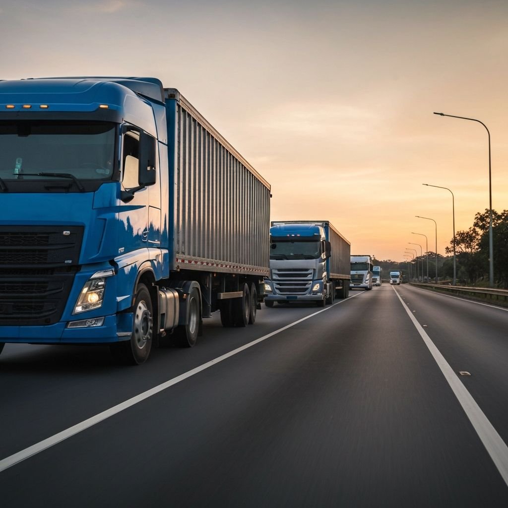 Camion de carga seca en operacion logistica en Colombia